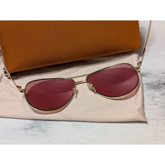 Tory Burch TY6070 Rose Gold Aviator Sunglasses – Complete Set with Case & Cloth - Picture 4 of 8